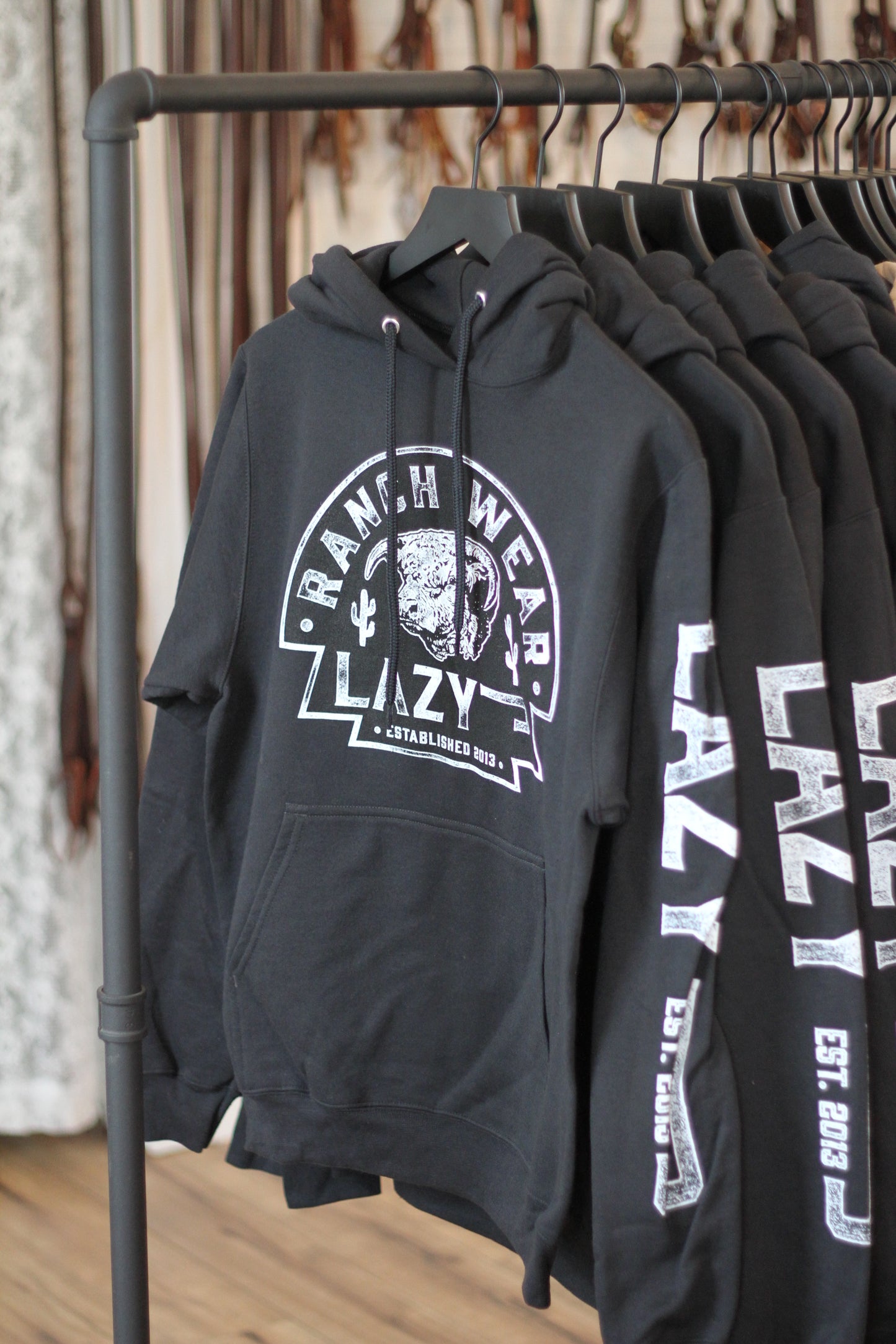 Lazy J Ranch Wear Unisex Arrowhead Logo Hoodie - Black