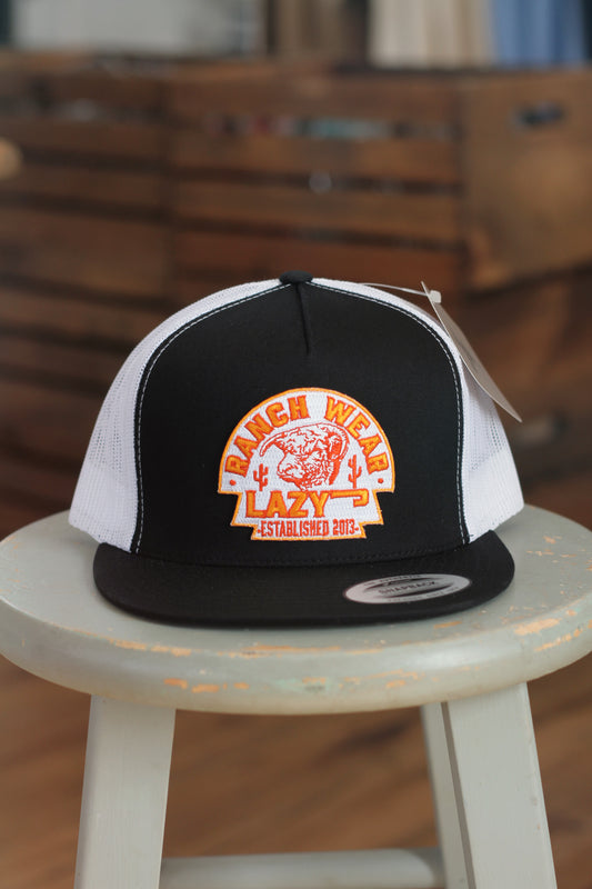 Lazy J Ranch Wear Black & White 4" Arrowhead Cap