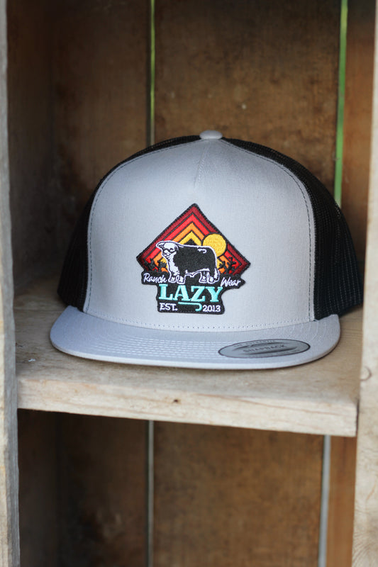 Lazy J Ranch Wear Silver & Black 4" Cactus Sunrise Bull Cap