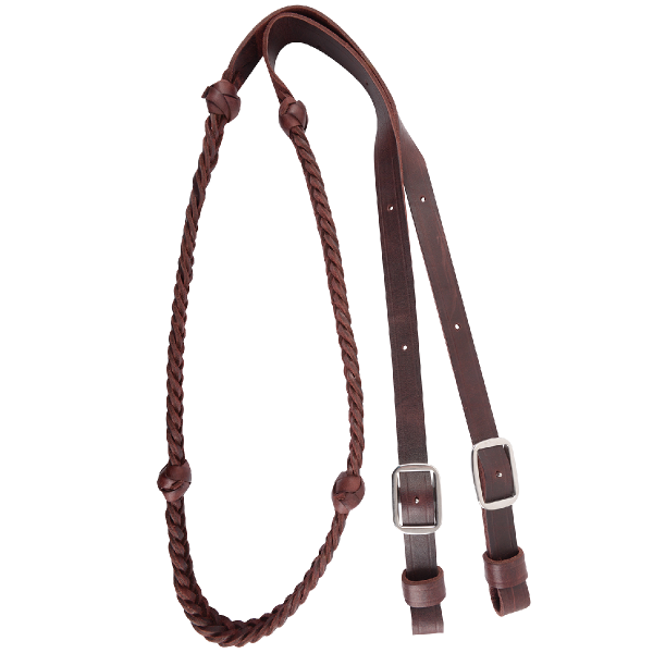Martin Saddlery Braided Latigo Barrel Reins With Knots