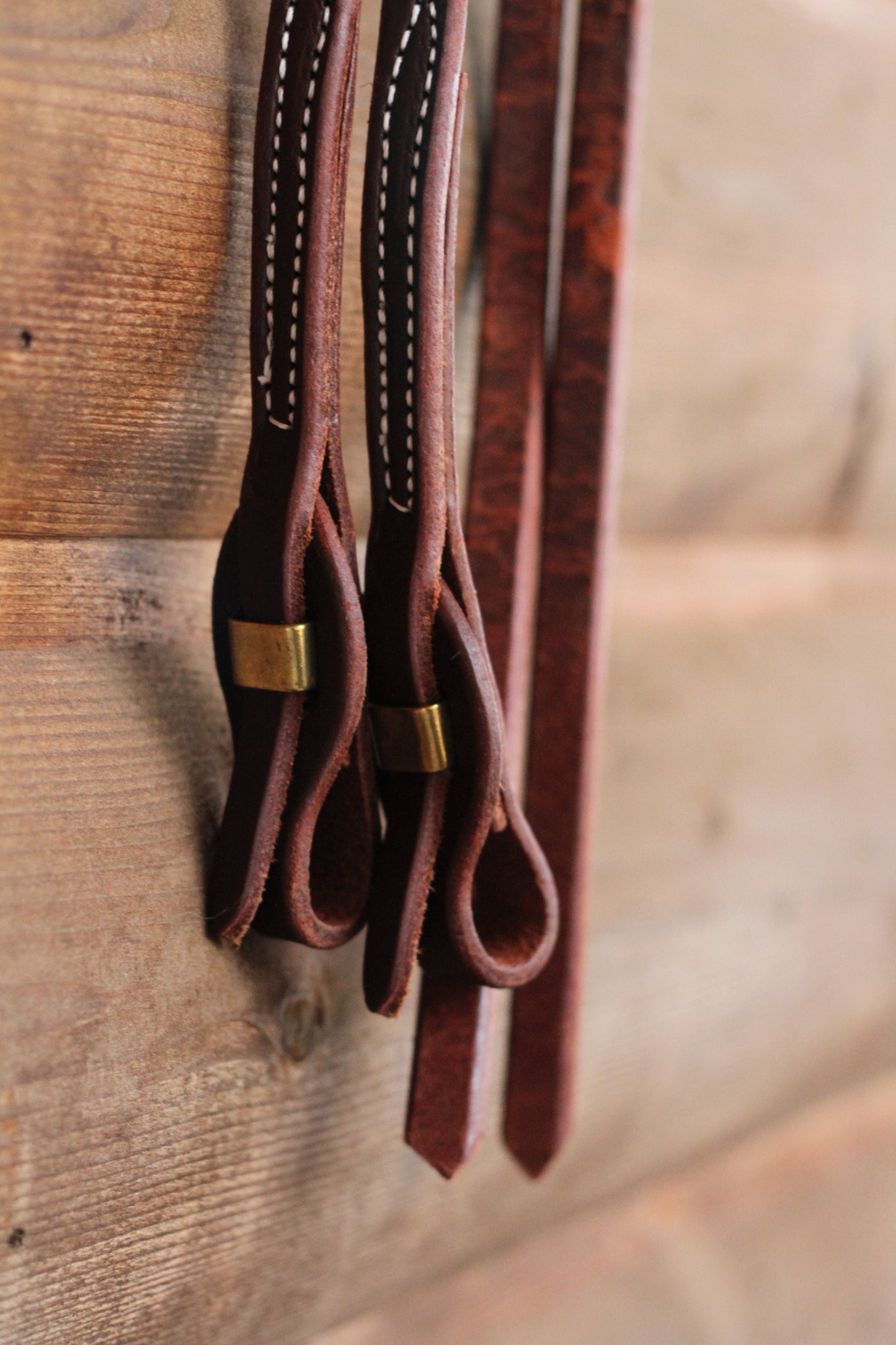 5/8" Oiled Harness Leather Split Reins - Quick Change