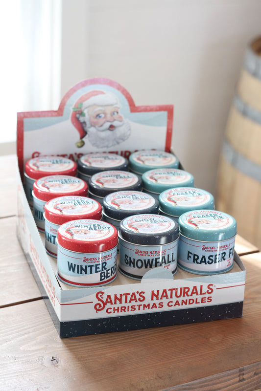 Santa's Naturals Single Mini Candles - Christmas Scents