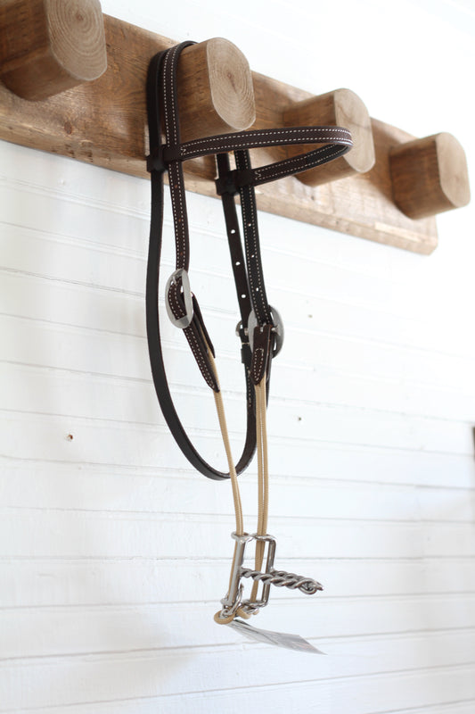 Loomis Browband Headstall and Draw Gag Bit with Twisted Wire