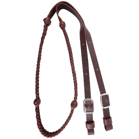 Martin Saddlery Braided Latigo Barrel Reins With Knots